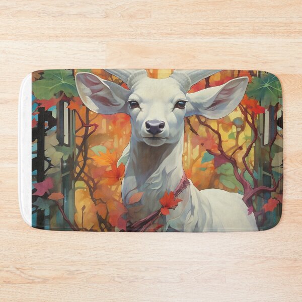 Item preview, Portrait of a white deer's face designed and sold by WallWhimsyWorks.
