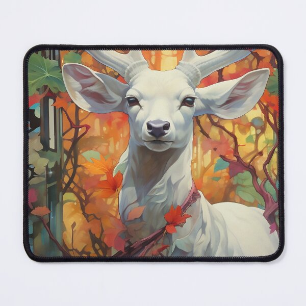 Item preview, Portrait of a white deer's face designed and sold by WallWhimsyWorks.
