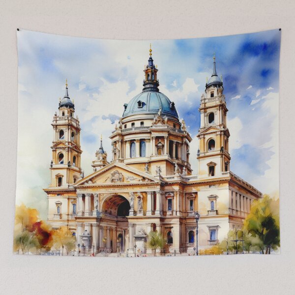 Item preview, A Watercolor Design of the St. Stephen's Basilica in Budapest - Hungary designed and sold by Sketch-Shack.