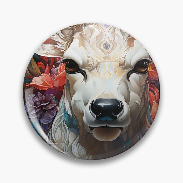 Item preview, Funny portrait of a white deer's face designed and sold by WallWhimsyWorks.