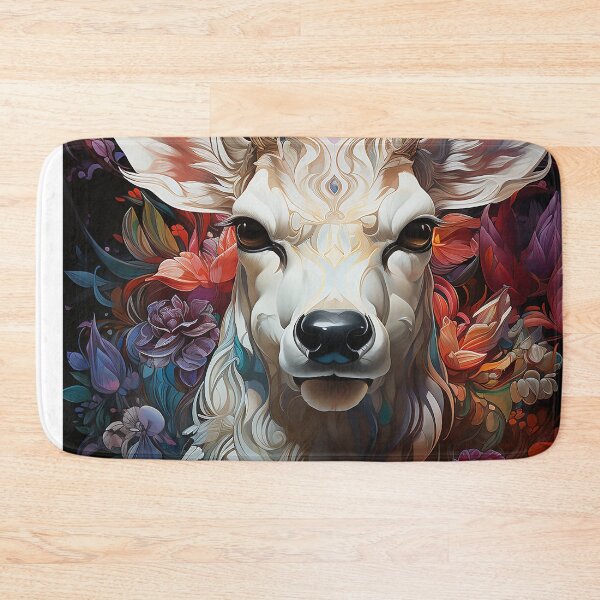 Item preview, Funny portrait of a white deer's face designed and sold by WallWhimsyWorks.