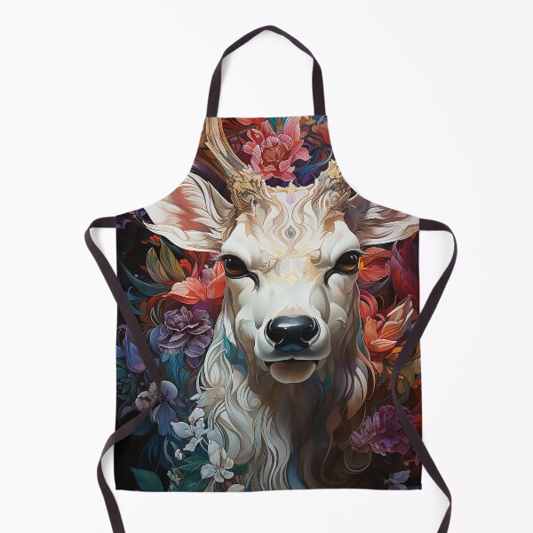 Item preview, Funny portrait of a white deer's face designed and sold by WallWhimsyWorks.
