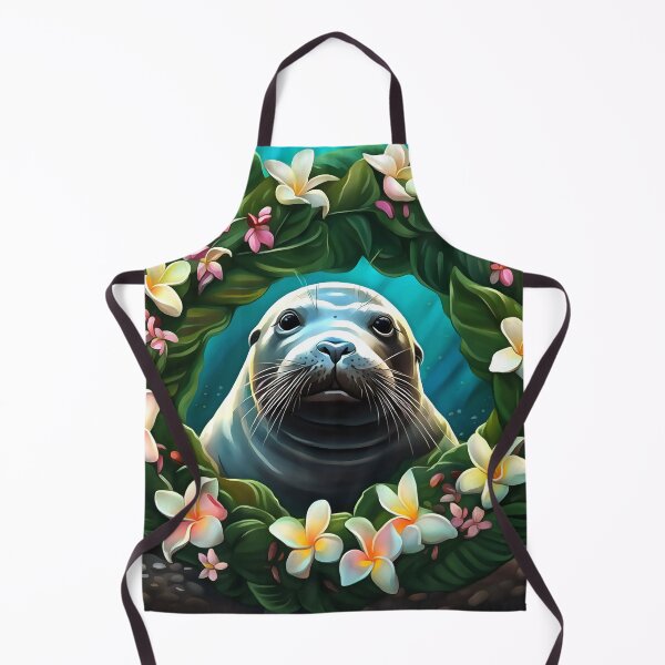 Item preview, Cartoon Art Of Hawaiian Monk Seal With Plumeria designed and sold by taiche.