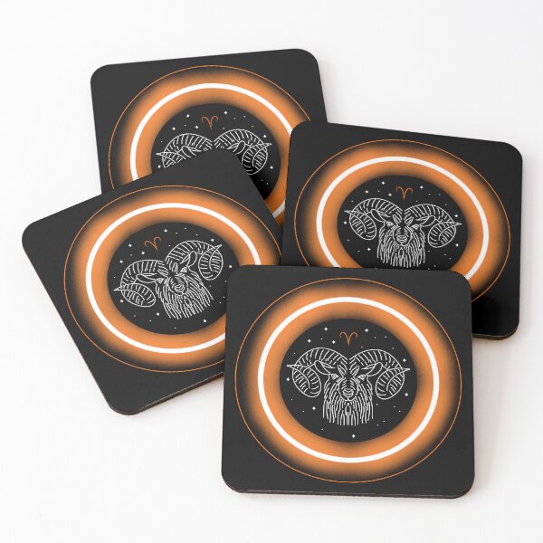 Item preview, Aries Fire Sign Neon Circle designed and sold by MysticZodiac.