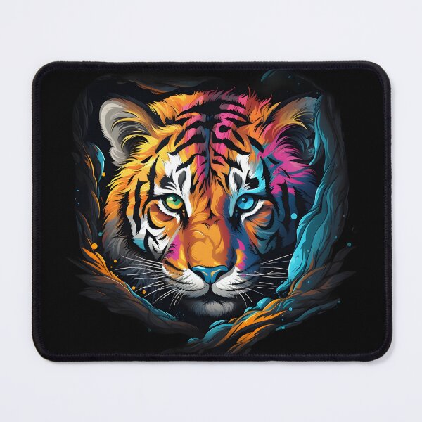 Item preview, tiger face forest Hand painted watercolor tiger Colorful designed and sold by KAMESUN.