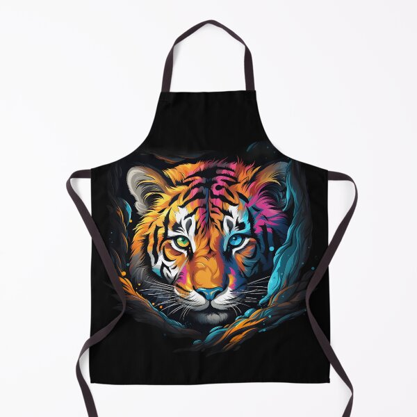 Item preview, tiger face forest Hand painted watercolor tiger Colorful designed and sold by KAMESUN.