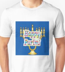 Happy Purim! Esther, King Ahasuerus, Vizier Haman, Torah, Mordecai, drinking feast Unisex T-Shirt