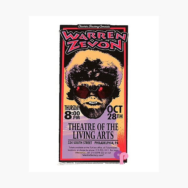 Werewolves of London Warren Zevon Lyric Poster Unframed Print 