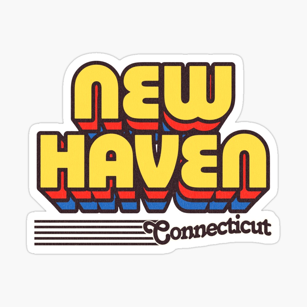 New Haven, Connecticut | Retro Stripes Sticker