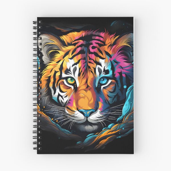 Item preview, tiger face forest Hand painted watercolor tiger Colorful designed and sold by KAMESUN.