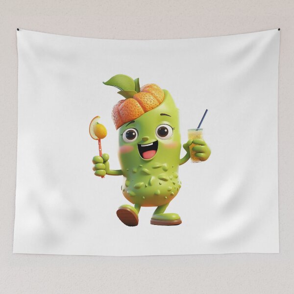 Item preview, Fruit smoothie – Mascotte who’s shaking a smoothie, 3D grape cartoon designed and sold by JansenGS.