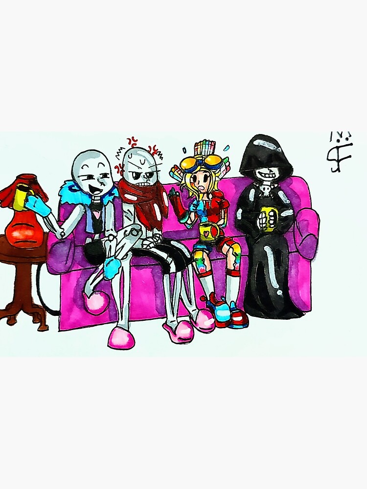 Lust sans, reaper sans, Geno sans, and Suzie Sticker for Sale by