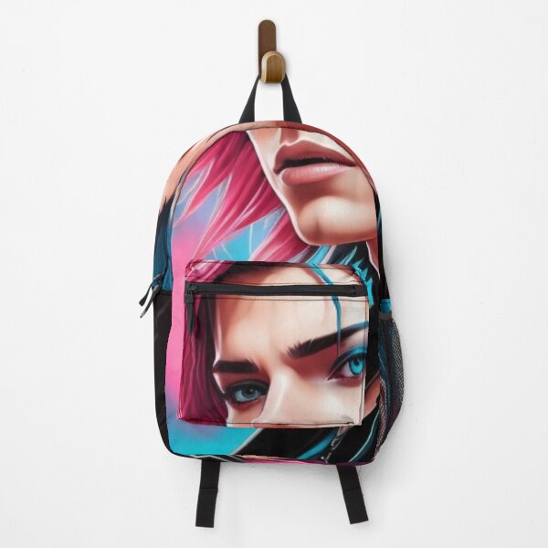 Item preview, Rock star blue and pink portrait designed and sold by jsebouvi.