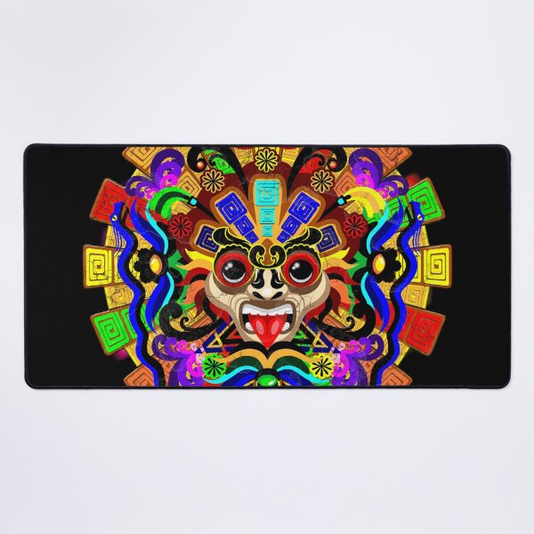 Item preview, Aztec Warrior Mask Rainbow Colors designed and sold by BluedarkArt.
