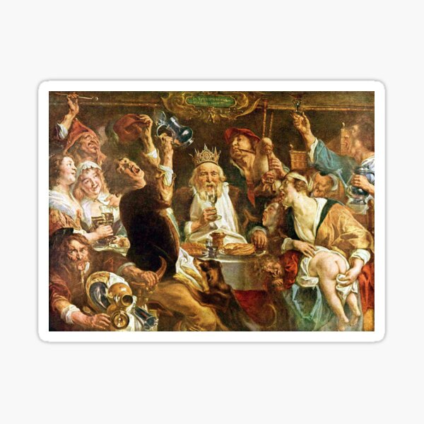 Happy Purim! Esther, King Ahasuerus, Vizier Haman, Mordecai, Torah, drinking feast, Purim, Haman, Esther, Happy Purim, פּוּרִים,  Sticker