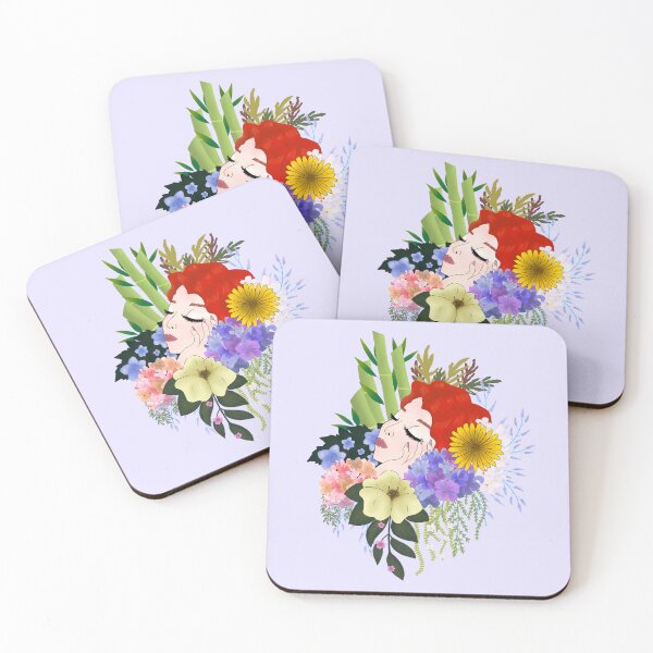 Item preview, Red head floral art bloom in lavender designed and sold by UgaMaru.