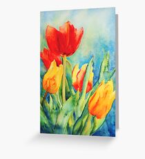 Primary Tulips Greeting Card