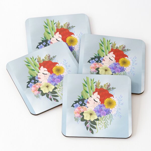 Item preview, Red head floral art bloom in Blue designed and sold by UgaMaru.