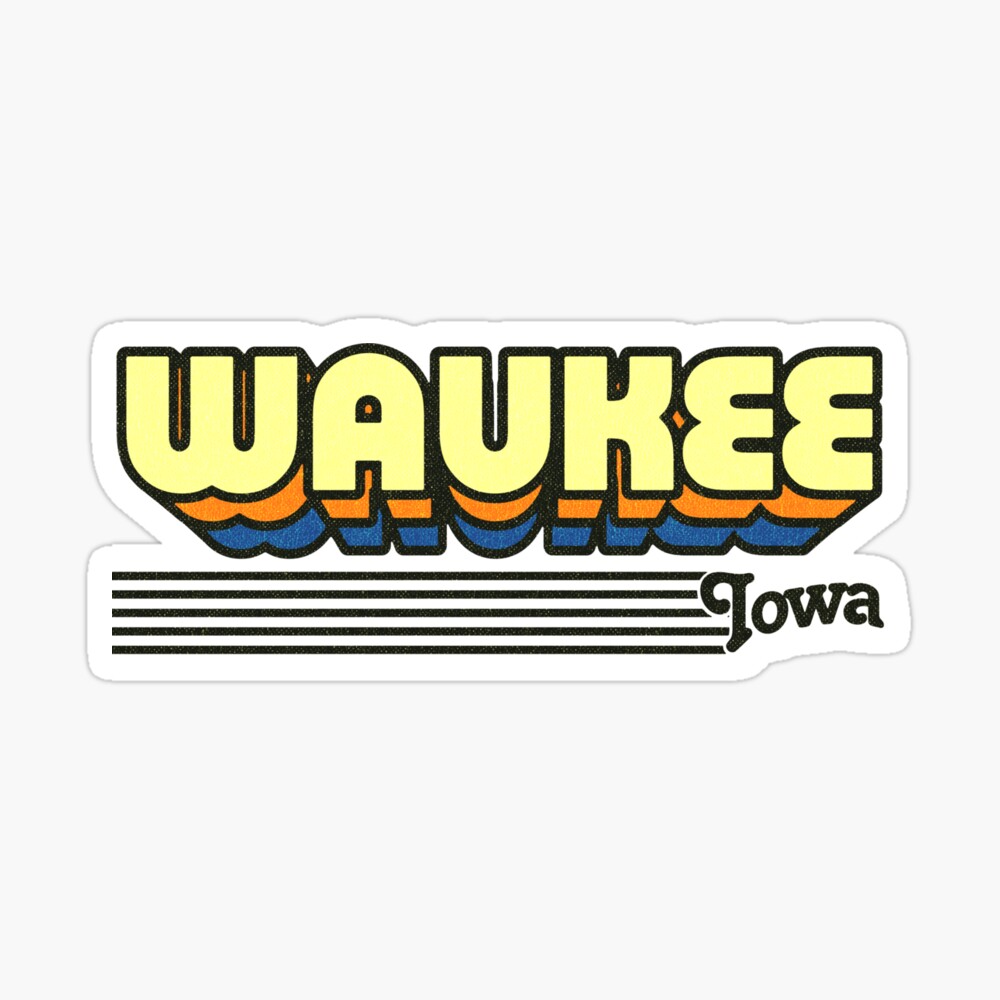 Waukee, Iowa | Retro Stripes Sticker