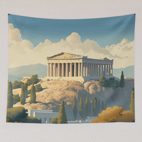 Artikelvorschau, Eine Vintage-Reiseillustration von Athen - Griechenland entworfen und verkauft von GoodOldVintage.