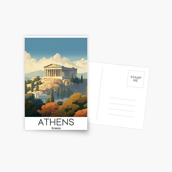 Item preview, A Vintage Travel Illustration of Athens - Greece designed and sold by GoodOldVintage.