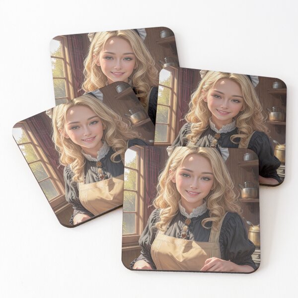 Item preview, Too beautiful blond girl in pastry apron Victorian atmosphere designed and sold by zotilus.