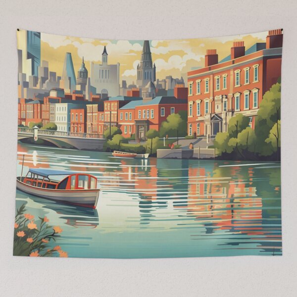 Item preview, A Vintage Travel Illustration of Dublin - Ireland designed and sold by GoodOldVintage.