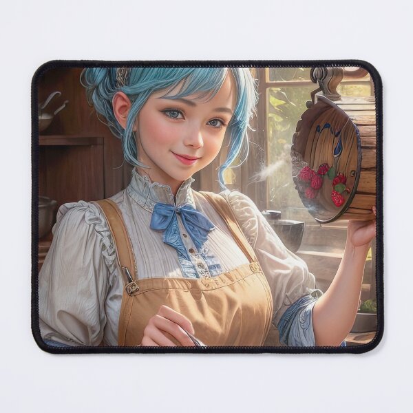 Item preview, Portrait of pretty girl with blue hair in baroque costume in kitchen designed and sold by zotilus.