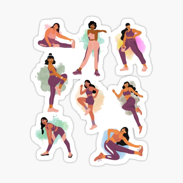 Body exercises Stickers, Unique Designs