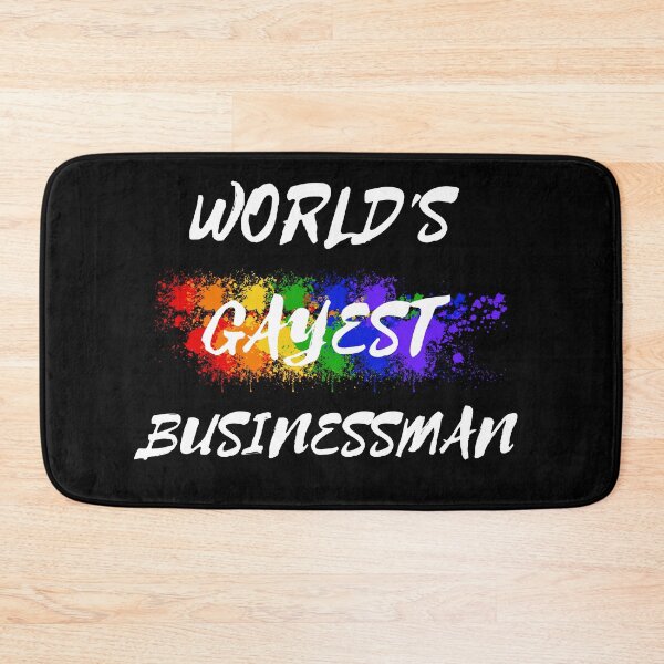 Item preview, World's Gayest Businessman Queer Humor With Rainbow Colors For Proud Gay Businessmen  In Black designed and sold by LuckyKermit.
