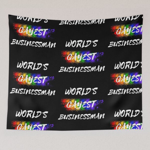 Item preview, World's Gayest Businessman Queer Humor With Rainbow Colors For Proud Gay Businessmen  In Black designed and sold by LuckyKermit.