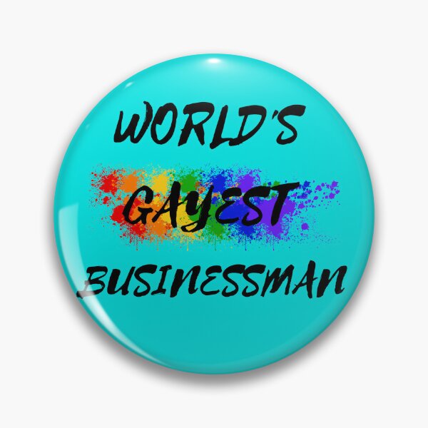 Item preview, World's Gayest Businessman Queer Humor With Rainbow Colors For Proud Gay Businessmen  In Cyan designed and sold by LuckyKermit.