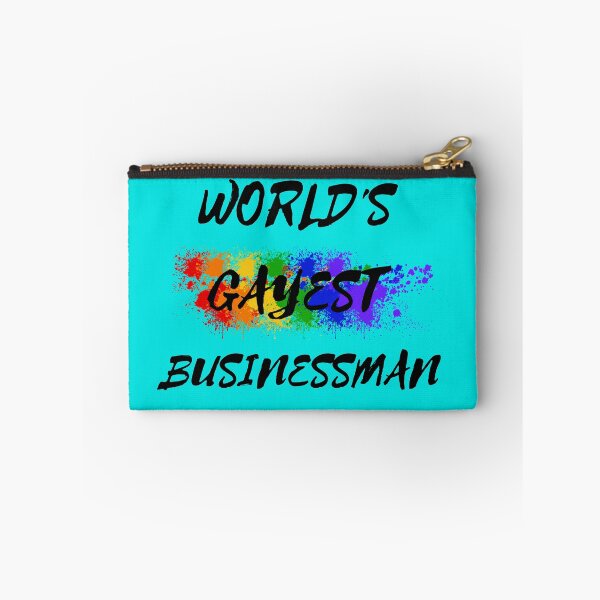 Item preview, World's Gayest Businessman Queer Humor With Rainbow Colors For Proud Gay Businessmen  In Cyan designed and sold by LuckyKermit.