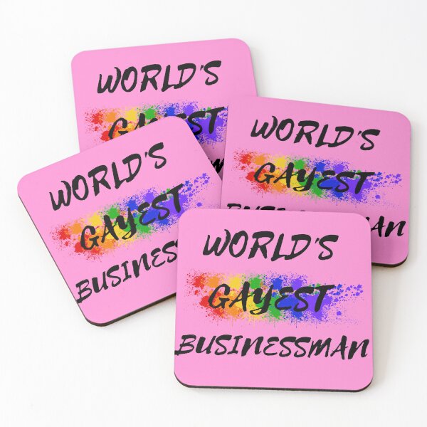 Item preview, World's Gayest Businessman Queer Humor With Rainbow Colors For Proud Gay Businessmen  In Pink designed and sold by LuckyKermit.