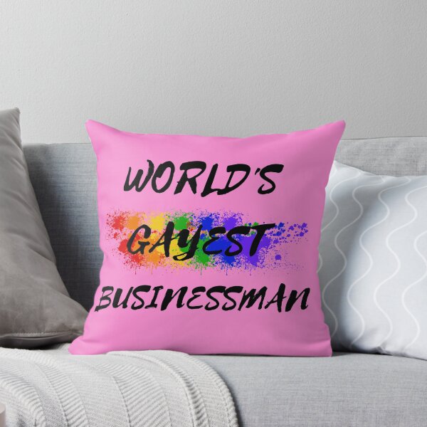 Item preview, World's Gayest Businessman Queer Humor With Rainbow Colors For Proud Gay Businessmen  In Pink designed and sold by LuckyKermit.