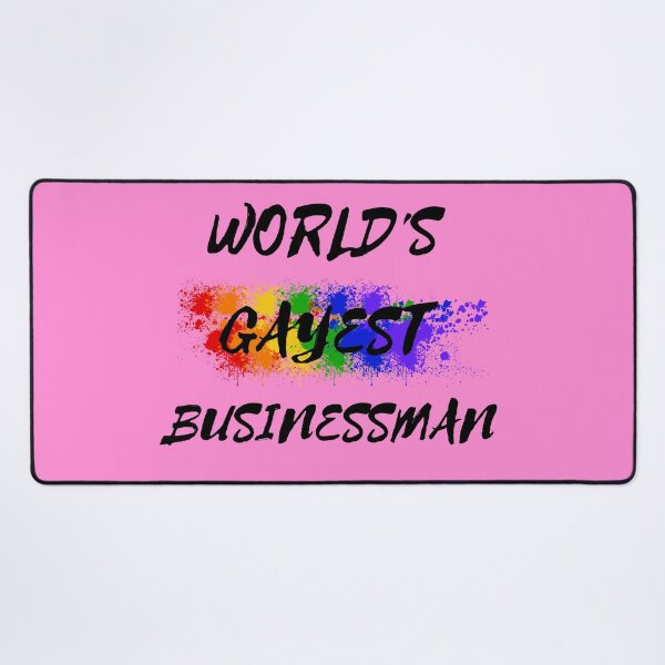 Item preview, World's Gayest Businessman Queer Humor With Rainbow Colors For Proud Gay Businessmen In Pink designed and sold by LuckyKermit.