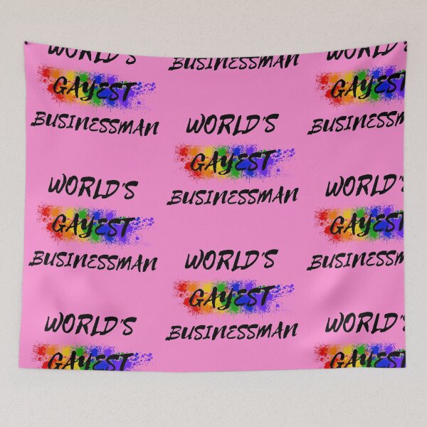 Item preview, World's Gayest Businessman Queer Humor With Rainbow Colors For Proud Gay Businessmen  In Pink designed and sold by LuckyKermit.