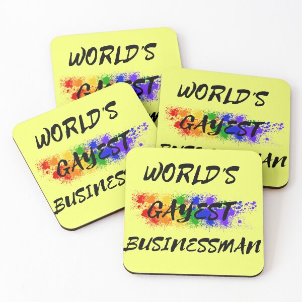 Item preview, World's Gayest Businessman Queer Humor With Rainbow Colors For Proud Gay Businessmen  In Yellow designed and sold by LuckyKermit.