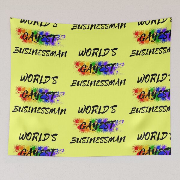 Item preview, World's Gayest Businessman Queer Humor With Rainbow Colors For Proud Gay Businessmen  In Yellow designed and sold by LuckyKermit.