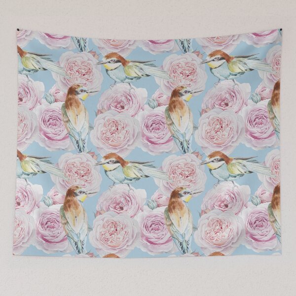 Item preview, Watercolor European Bee Eater Bird Pattern designed and sold by mariapirogova.