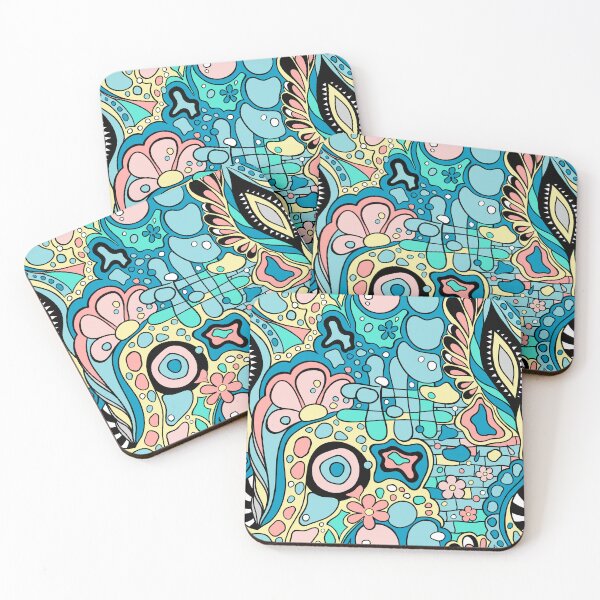 Item preview, 70s abstract flowers pattern designed and sold by FatBirdie.