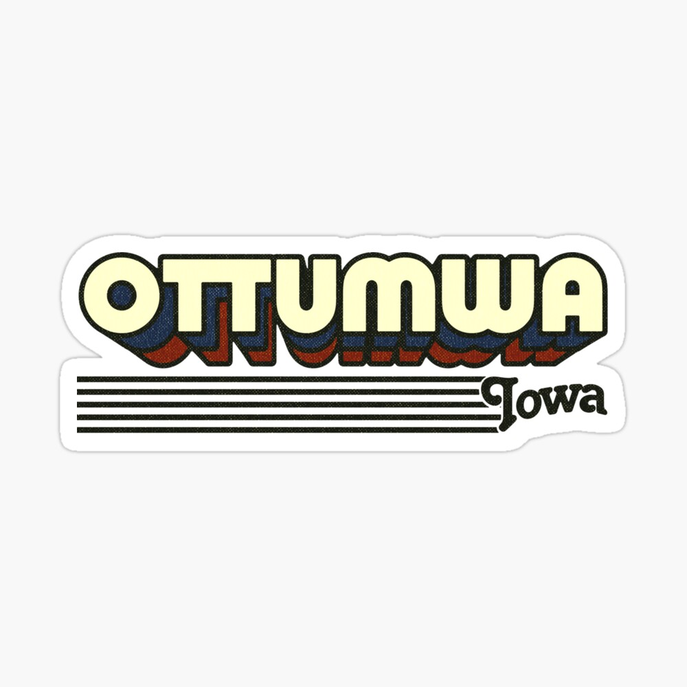 Ottumwa, Iowa | Retro Stripes Sticker