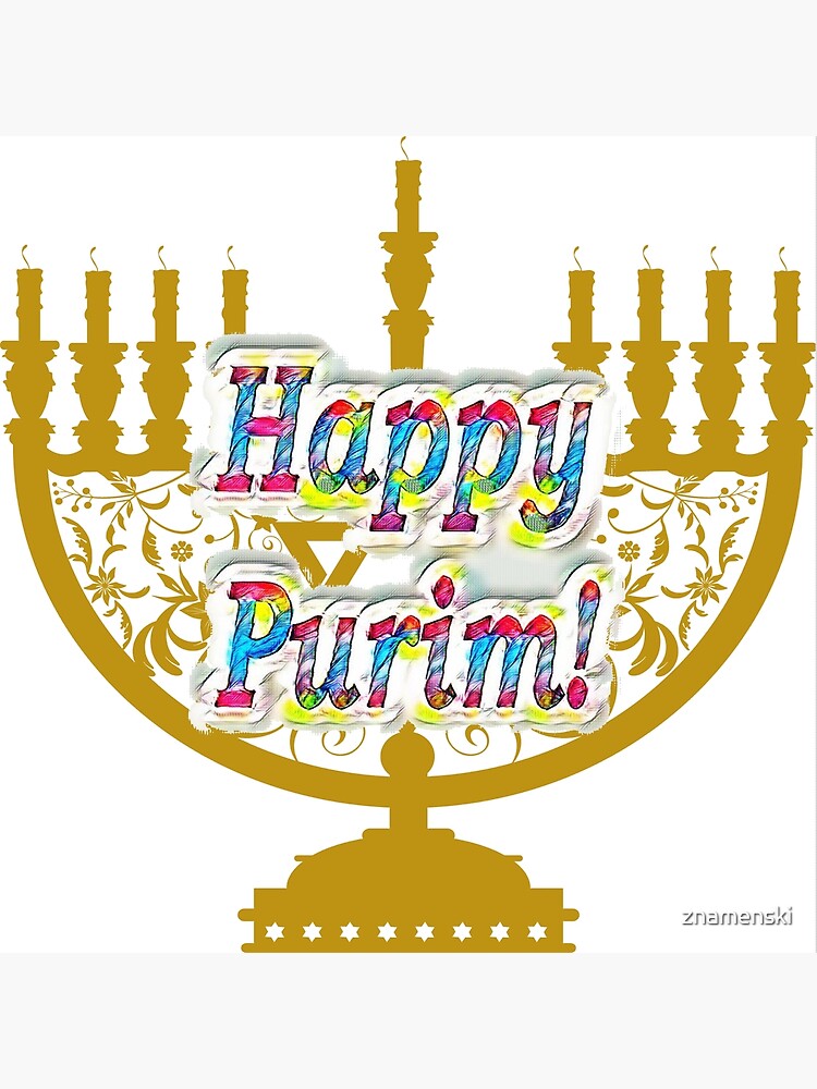 Purim, Jews, King Ahasuerus, Queen Vashti, Jewish girl, Esther, antisemitic Haman, Mordechai, feast by znamenski