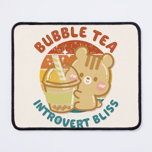 Item preview, Vintage Cute Kawaii Chipmunk Bubble Tea Introvert Bliss designed and sold by cutecozynook.