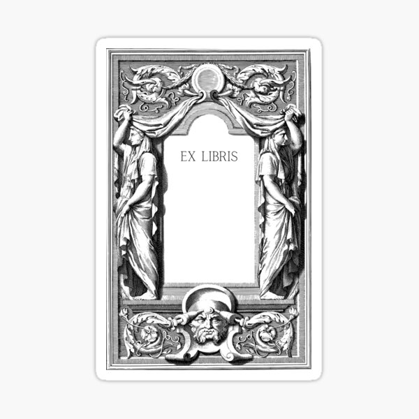 Item preview, Two Statues Frame Ex Libris  designed and sold by Roaming  the Greenwood.