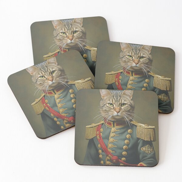 Item preview, Oil Painting Portrait of Cat in Military Uniform, Gift for Cats Lover - Pet Gift designed and sold by AITeeGenius.