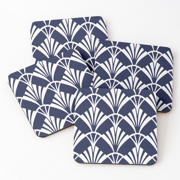 Item preview, Art Deco Blue and White designed and sold by NeonBirchWorks.