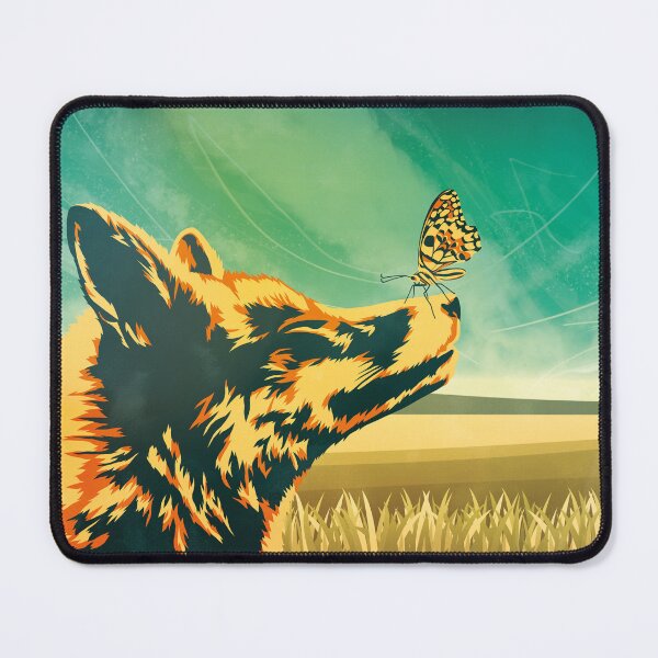 Item preview, Zorro y mariposa en un campo designed and sold by Captain Chromatic.