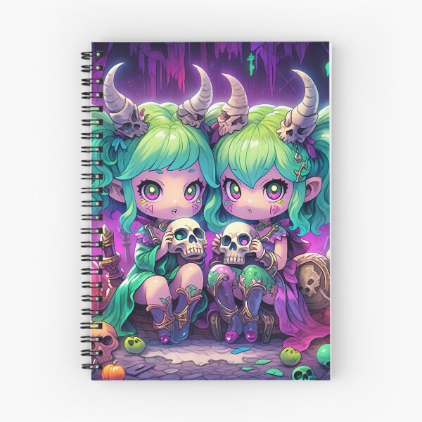 Item preview, Cute Chibi Demon Anime Girl Sisters designed and sold by bubblegoth.