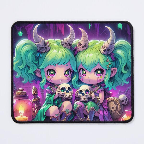 Item preview, Cute Chibi Demon Anime Girl Sisters designed and sold by bubblegoth.